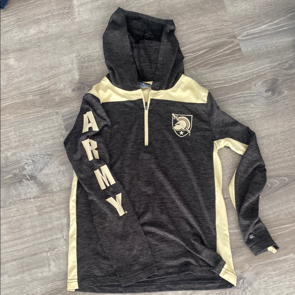 Kids Army Long Sleeve with Hood - Black and Cream